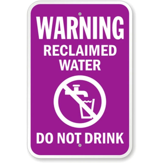 Reclaimed Water Warning Aluminum Sign — product artwork