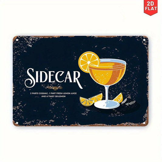 Sidecar Cocktail Retro Funny Bar Aluminum Sign — product artwork