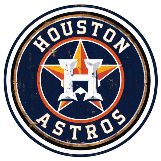 Houston Astros V2 Funny Round Aluminum Sign — product artwork