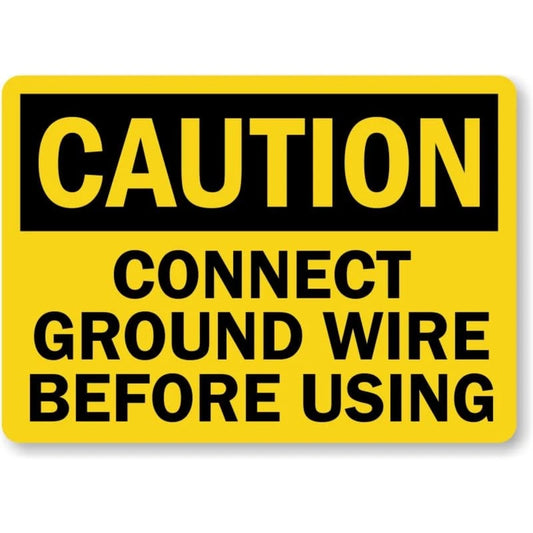 Connect Ground Wire Caution Aluminum Sign — product artwork