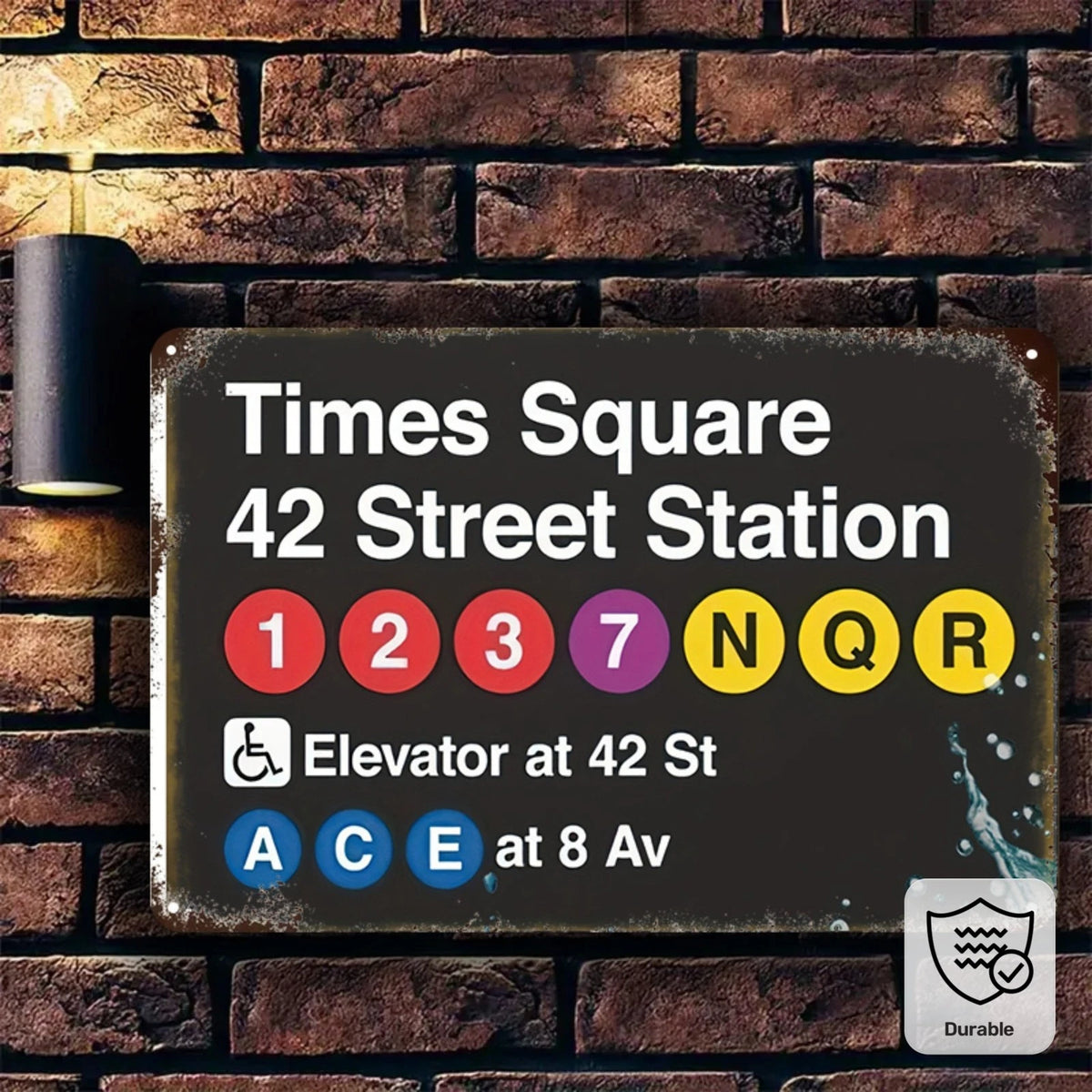 Vintage Subway New York Times Square Funny Aluminum Sign — product artwork