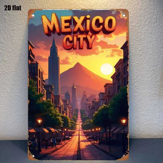 Mexico City Vintage Aluminum Sign — product artwork