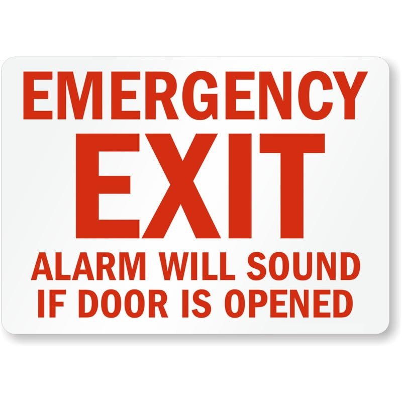 Fire Emergency Exit Alarm Aluminum Sign — product artwork