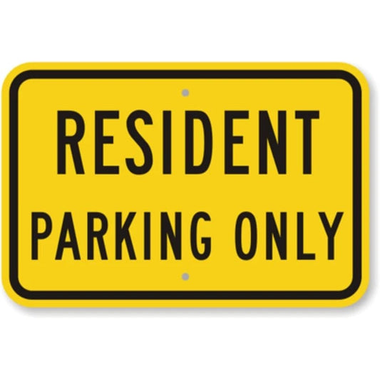 Resident Parking Only Sign — product artwork