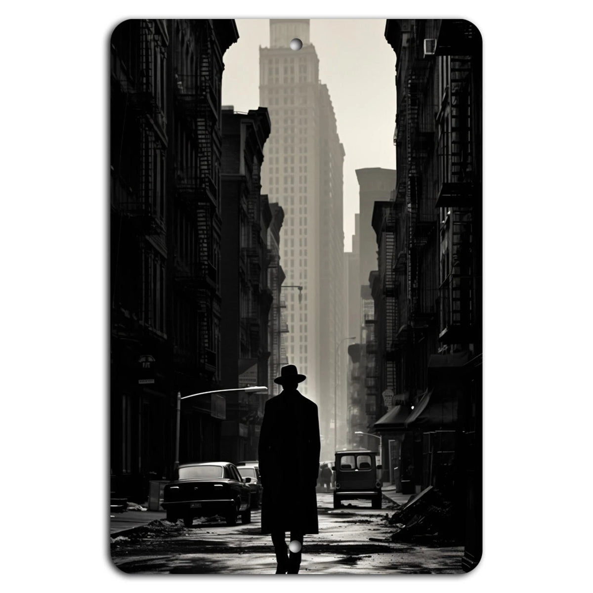 Urban Noir Vertical Aluminum Sign — product artwork