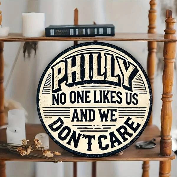 Philadelphia Eagles No One Likes Us Funny Round Aluminum Sign — product artwork