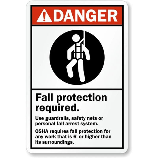 Danger Fall Protection Required OSHA Sign — product artwork