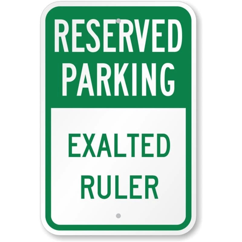 Exalted Ruler Reserved Parking Aluminum Sign — product artwork