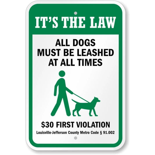 Dog Leash Kentucky Yard Aluminum Sign — product artwork