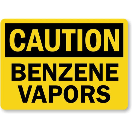 Benzene Vapors Caution Aluminum Sign — product artwork