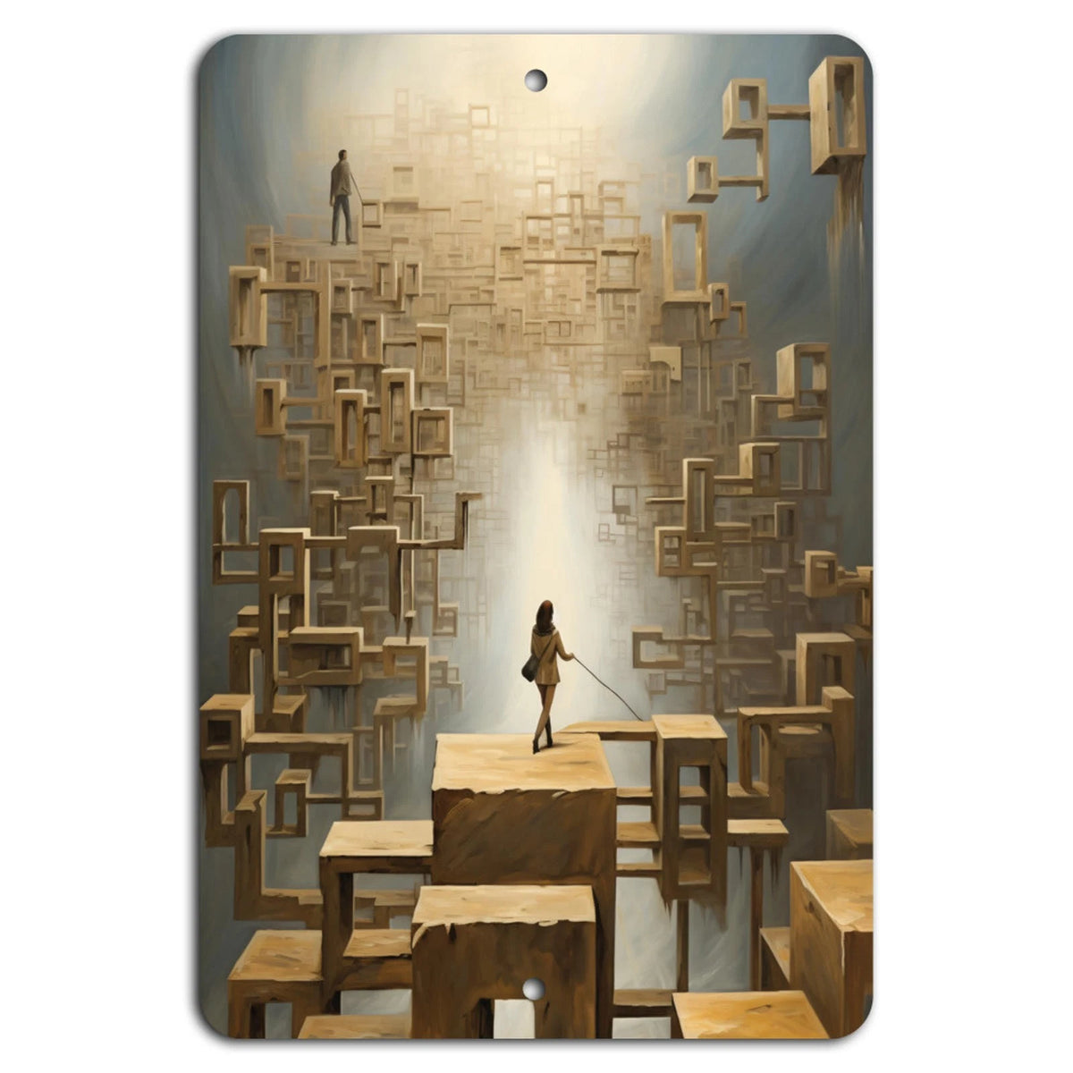 Surreal Ladder Vertical Decorative Aluminum Sign — product artwork