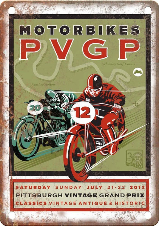 Pittsburgh Vintage Grand Prix 2012 Motorcycle Sign — product artwork