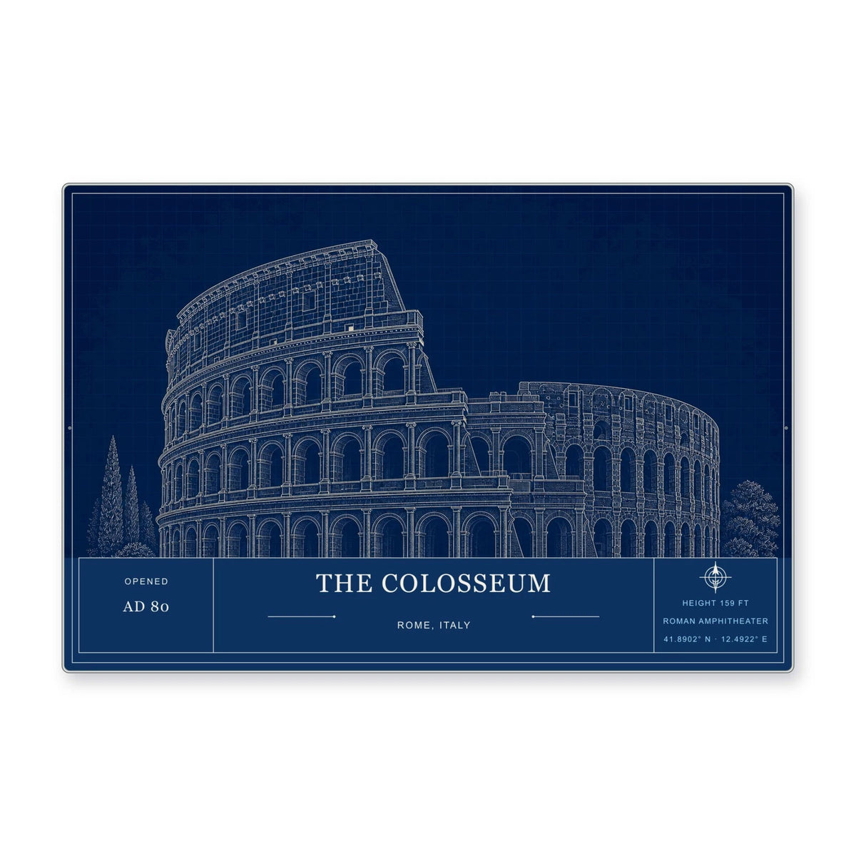 The Colosseum Architectural Wall Art Aluminum Sign — product artwork