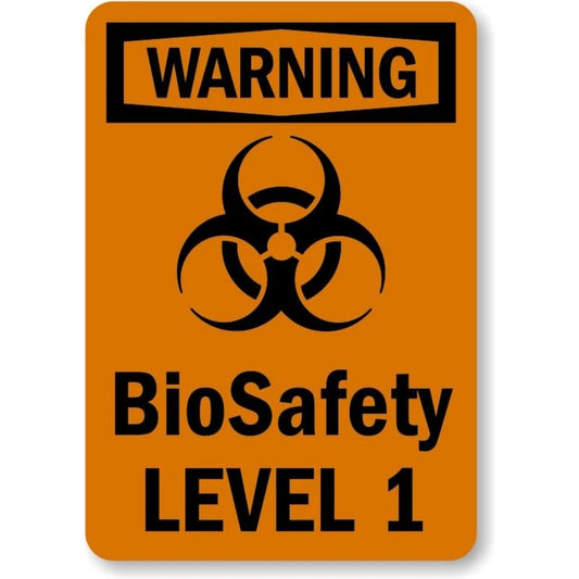 Biosafety Level 1 Safety Aluminum Sign — product artwork