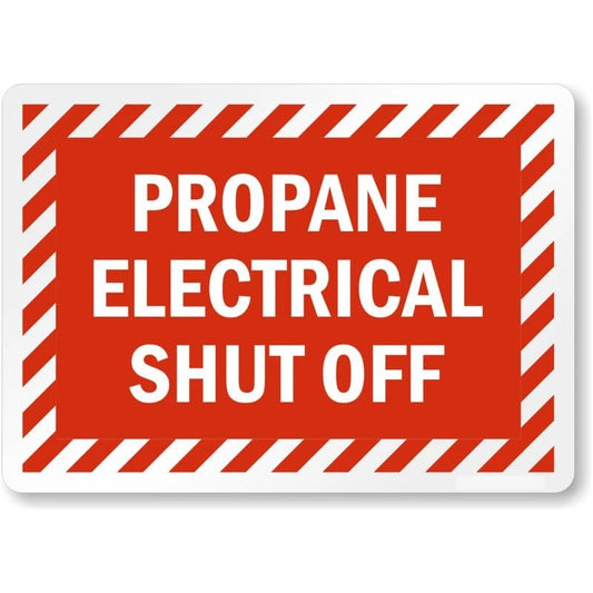 Propane Electrical Shut Off Aluminum Sign — product artwork