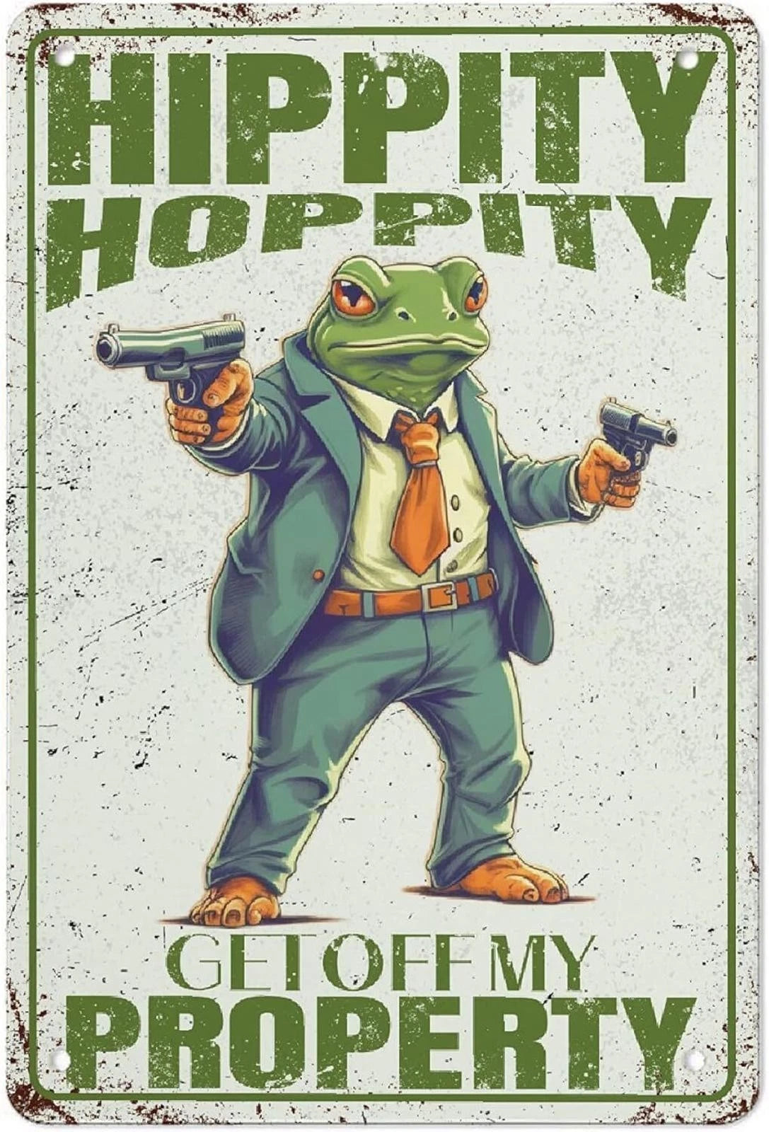 Funny Frog Poster Print Aluminum Sign — product artwork