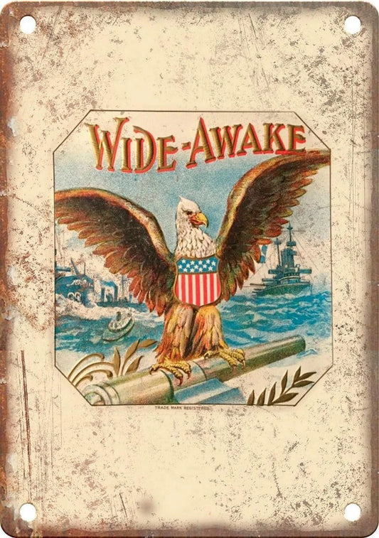 Cigar Box Wide Awake Reproduction Aluminum Sign — product artwork