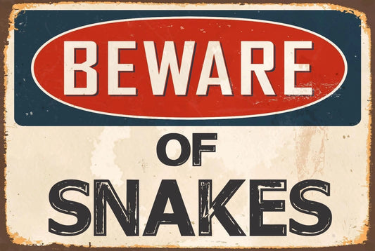 Beware of Snakes Aluminum Sign — product artwork