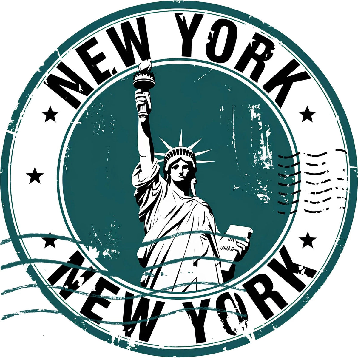 New York Landmark Round Aluminum Sign — product artwork