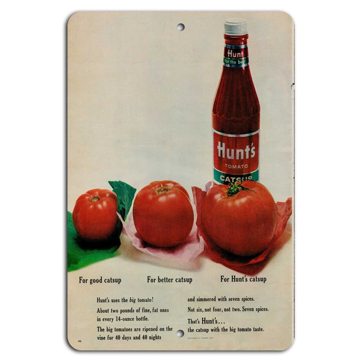Vintage Tomato Catsup Retro Kitchen Aluminum Sign — product artwork