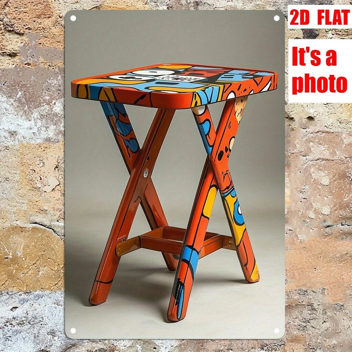 Pop Art Vintage Folding Table Funny Aluminum Sign — product artwork