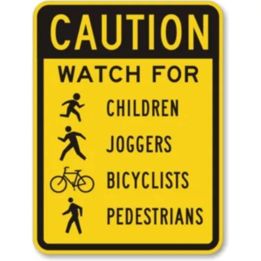 Pedestrian Crossing Children Safety Aluminum Sign — product artwork