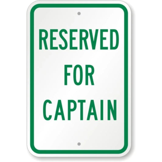 Captain Reserved Parking Aluminum Sign — product artwork