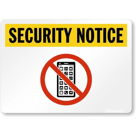 No Cell Phone Aluminum Sign — product artwork