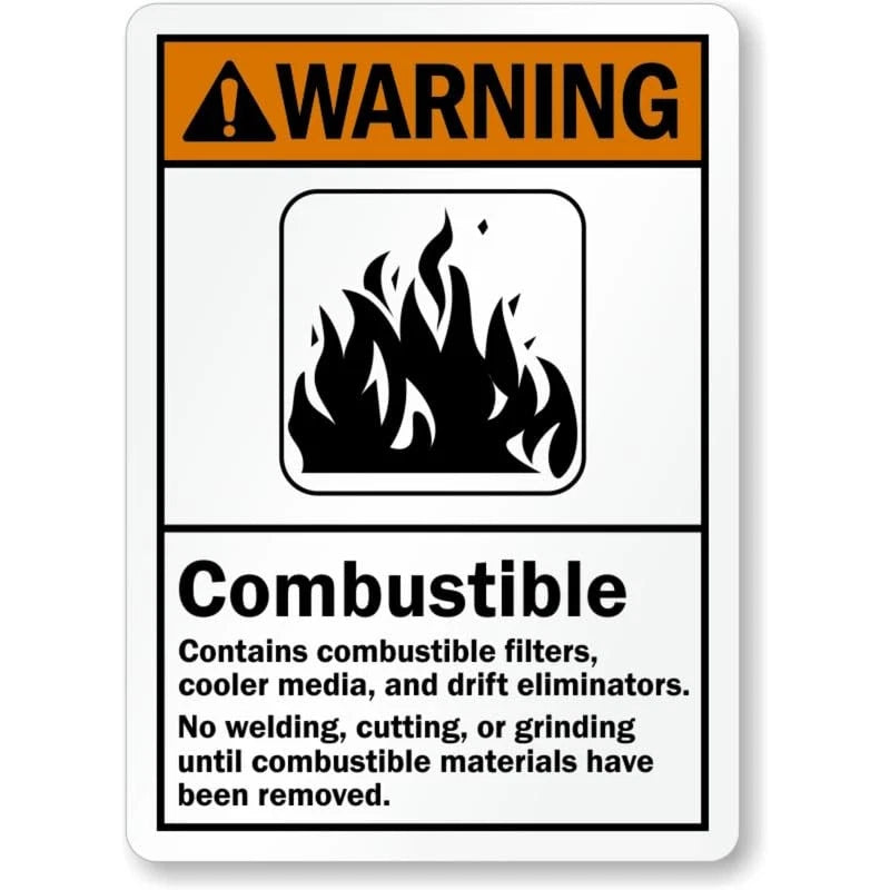 Combustible No Welding Cutting Aluminum Sign — product artwork