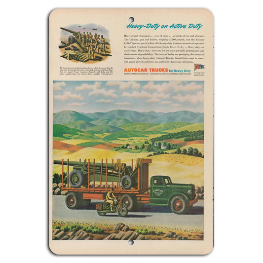 Heavy-duty Truck Vintage Garage Industrial Aluminum Sign — product artwork