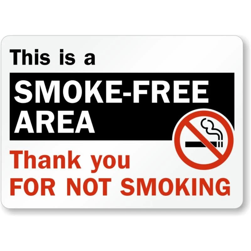 Smoke Free Thank You Aluminum Sign — product artwork
