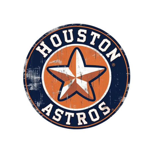 Houston Astros Funny Round Aluminum Sign — product artwork