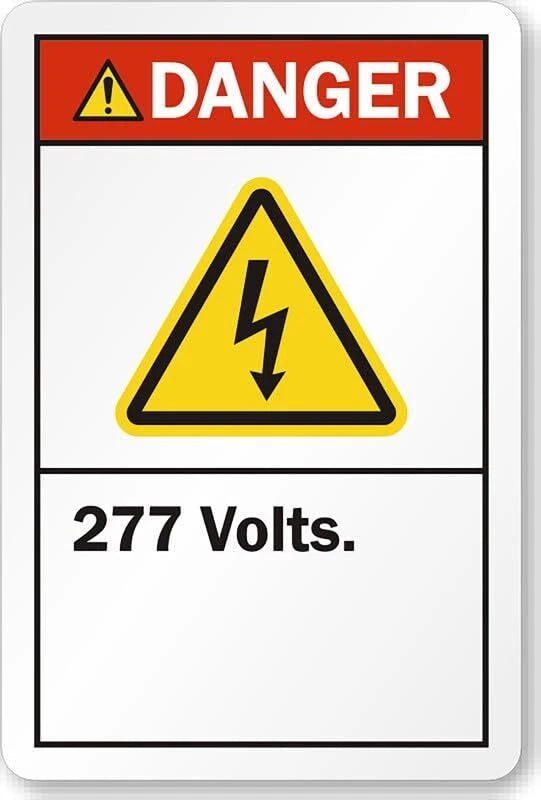 Danger Voltage 277 Volts Safety Aluminum Sign — product artwork