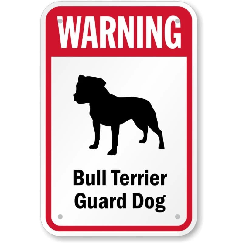 Bull Terrier Dog Garden Aluminum Sign — product artwork