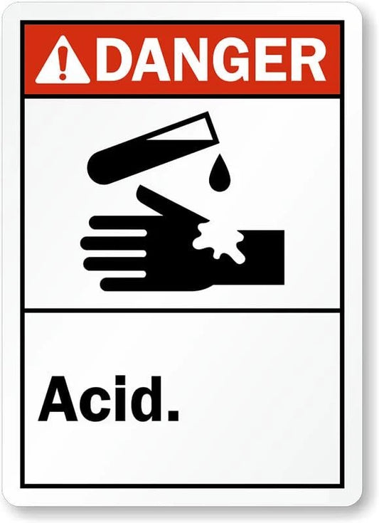 Danger Acid Ansi Safety Aluminum Sign — product artwork