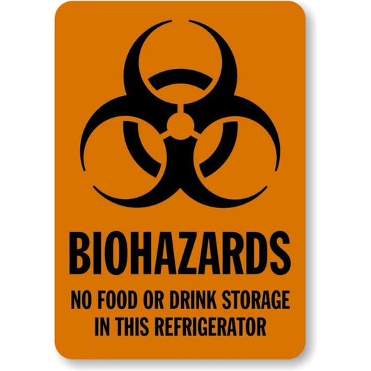 Biohazards No Food Storage Aluminum Sign — product artwork