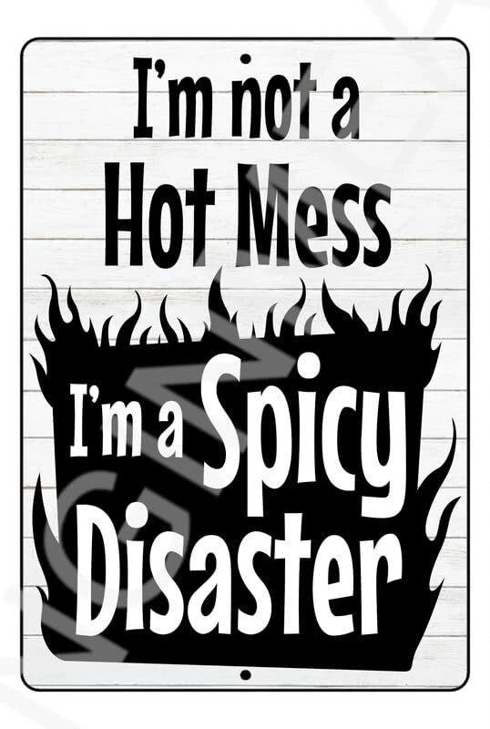 Spicy Disaster Funny Gift Aluminum Sign — product artwork