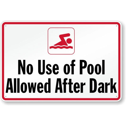 Pool Hours California Aluminum Sign — product artwork