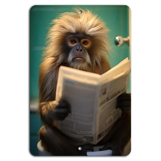 Bathroom Humor Monkey Business Retro Wall Art Aluminum Sign — product artwork
