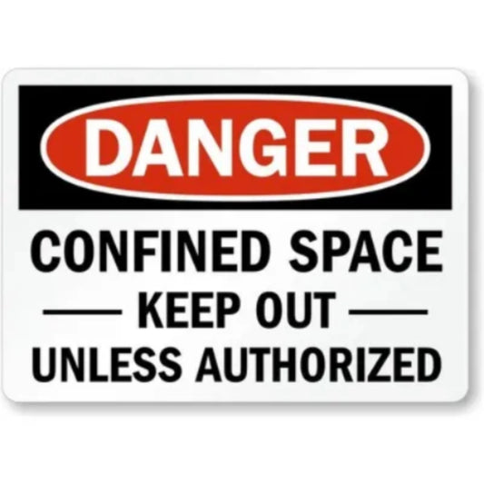 Danger Confined Space Heavy Duty Safety Aluminum Sign — product artwork
