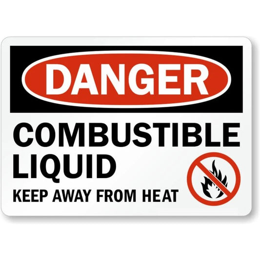 Combustible Liquid Danger Warning Aluminum Sign — product artwork