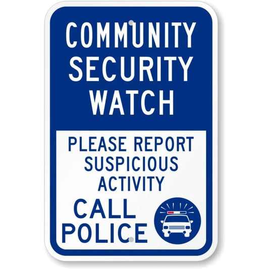 Community Security Watch Call Police Aluminum Sign — product artwork