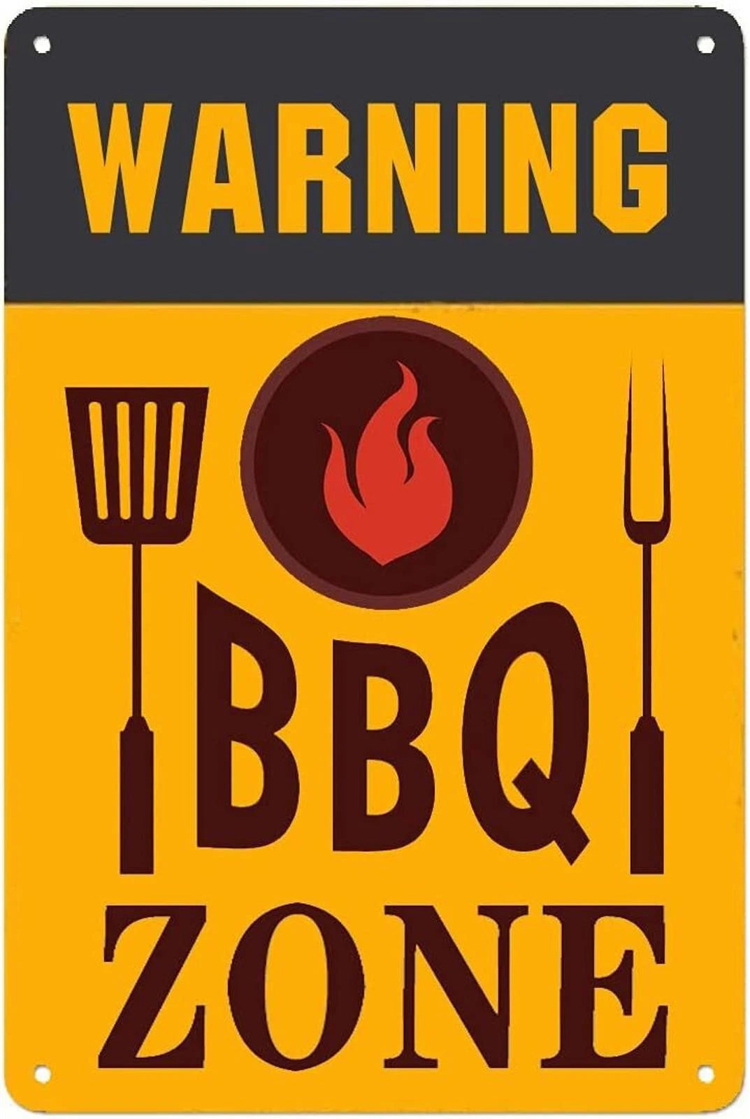 Barbecue BBQ Barbecue Zone Funny Aluminum Sign — product artwork