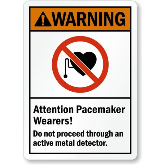 Pacemaker Wearers Detector Aluminum Sign — product artwork