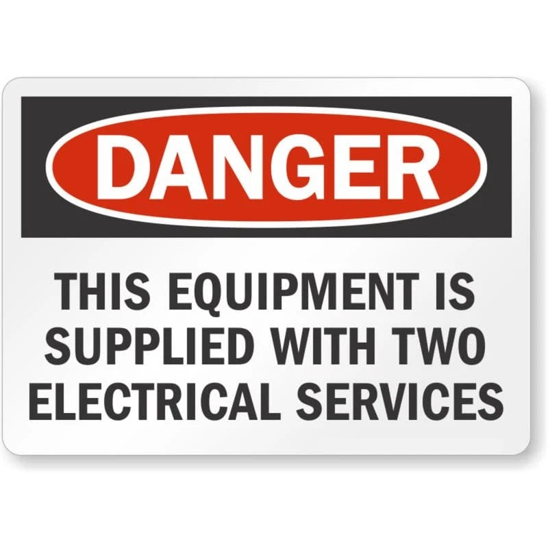 Equipment Supplied Electrical Services Danger Aluminum Sign — product artwork
