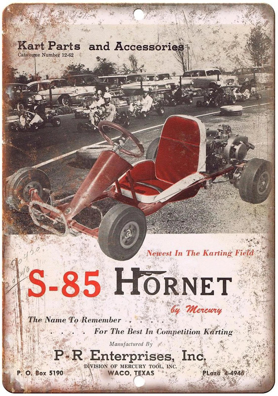 S-85 Hornet Kart Parts and Accessories Vintage Aluminum Sign — product artwork