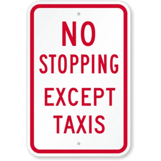 No Stopping Taxis Aluminum Sign — product artwork