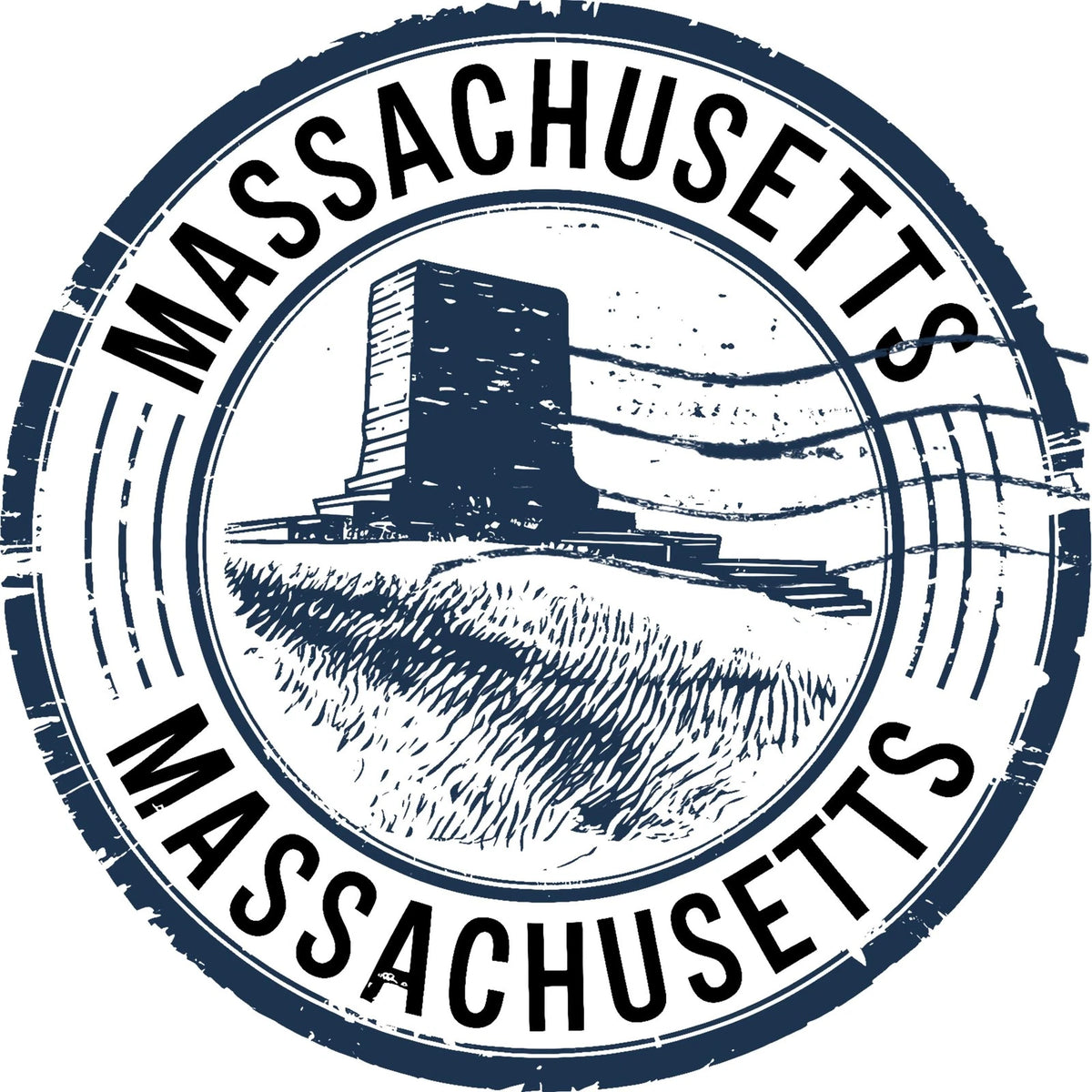 Massachusetts Landmark Round Aluminum Sign — product artwork