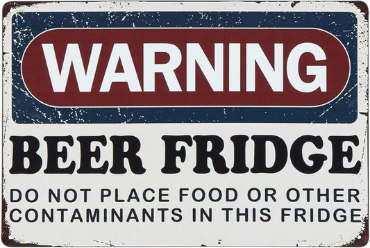 Warning Beer Fridge No Food or Other Contaminants Sign — product artwork