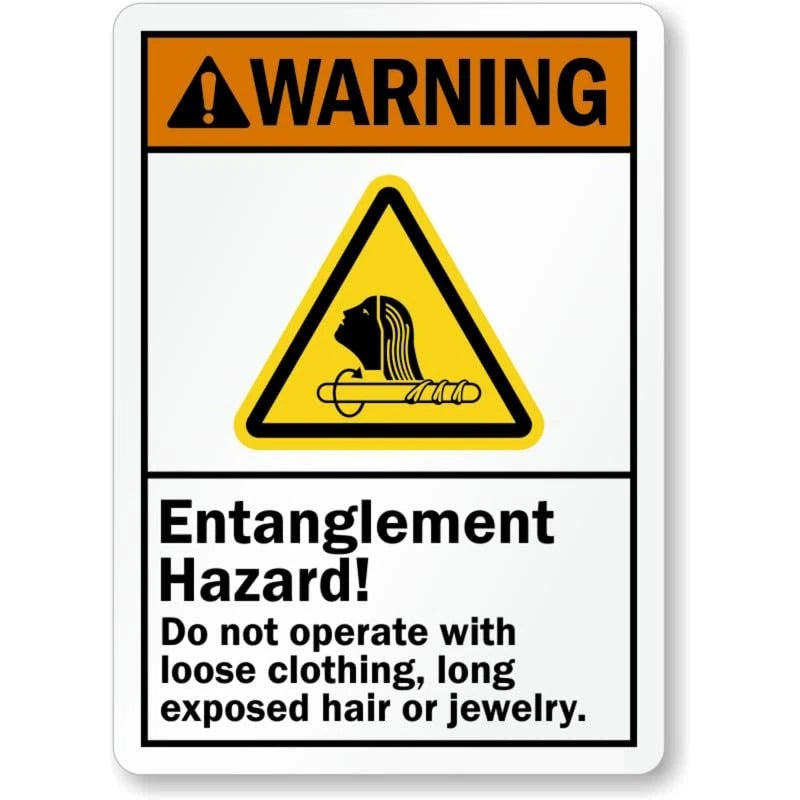 Entanglement No Loose Clothing Aluminum Sign — product artwork